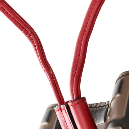 Fendi Vitello Grace F is Fendi Bi-Color FF 1974 Embossed Grande Mon Tresor Bucket Bag Maya Black Fragola 11 of 11