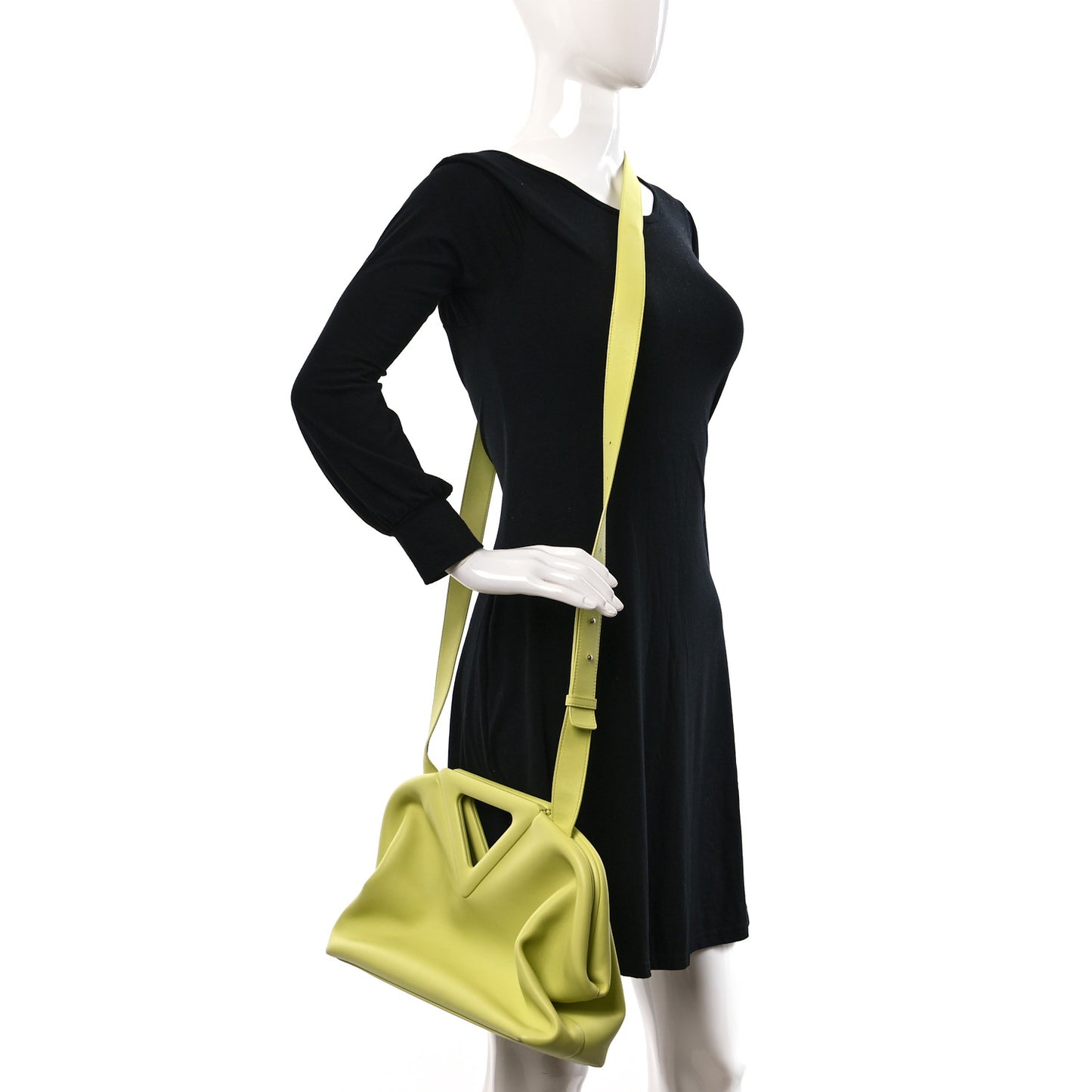 Calfskin Medium The Point Triangle Bag Seagrass