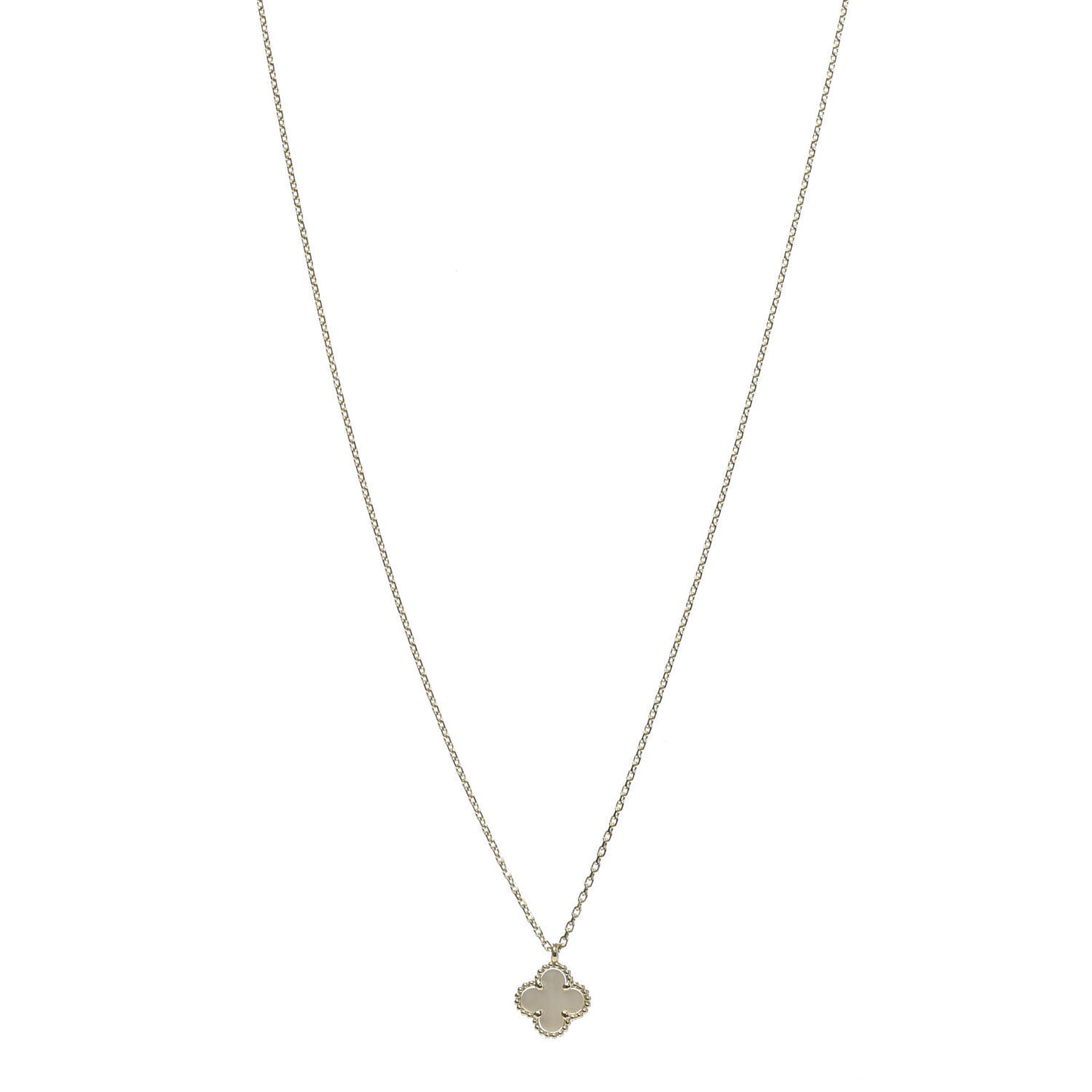 18K Yellow Gold Mother of Pearl Sweet Alhambra Pendant Necklace