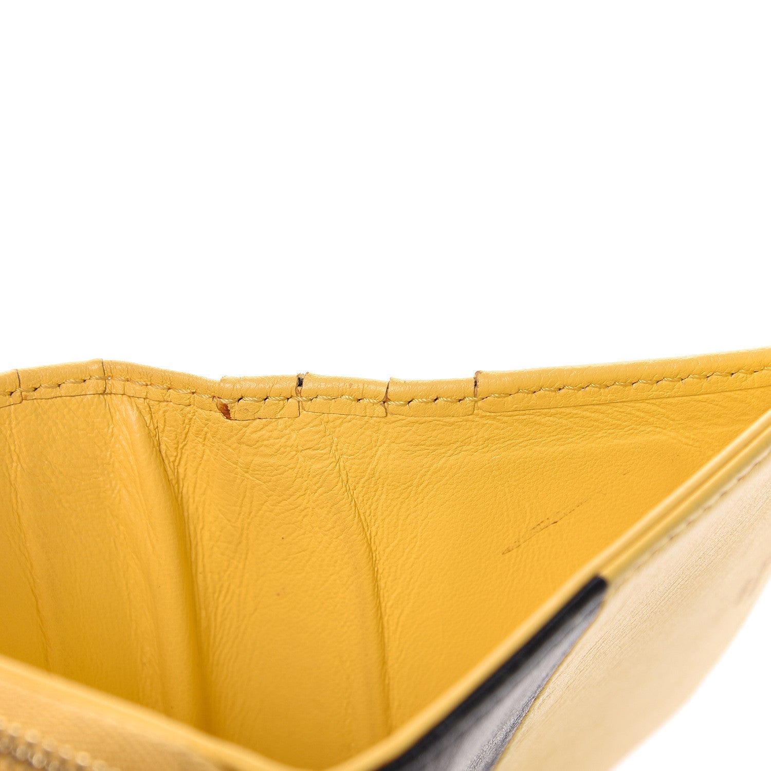 Celine Lambskin Compact Wallet Sun Yellow Black 14 of 18