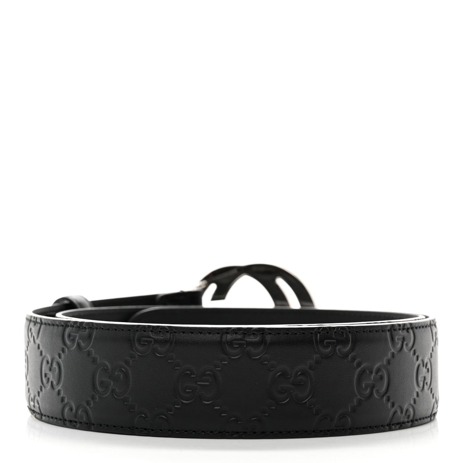 Gucci Guccissima Signature Interlocking G 40mm Belt 90 36 Black 2 of 7