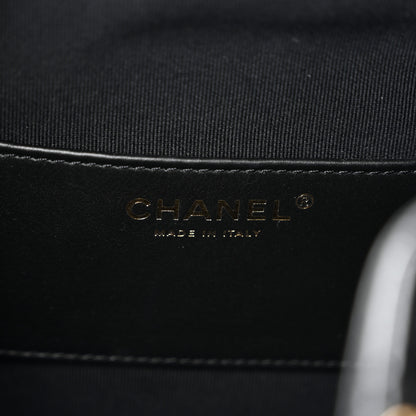 Chanel Shiny Crumpled Calfskin Quilted Small Chanel 25 Handbag Black 6 of 10