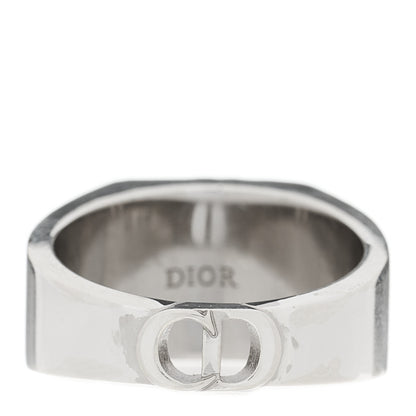 Christian Dior Sterling Silver Oblique Signet Ring 60 9 3 of 4