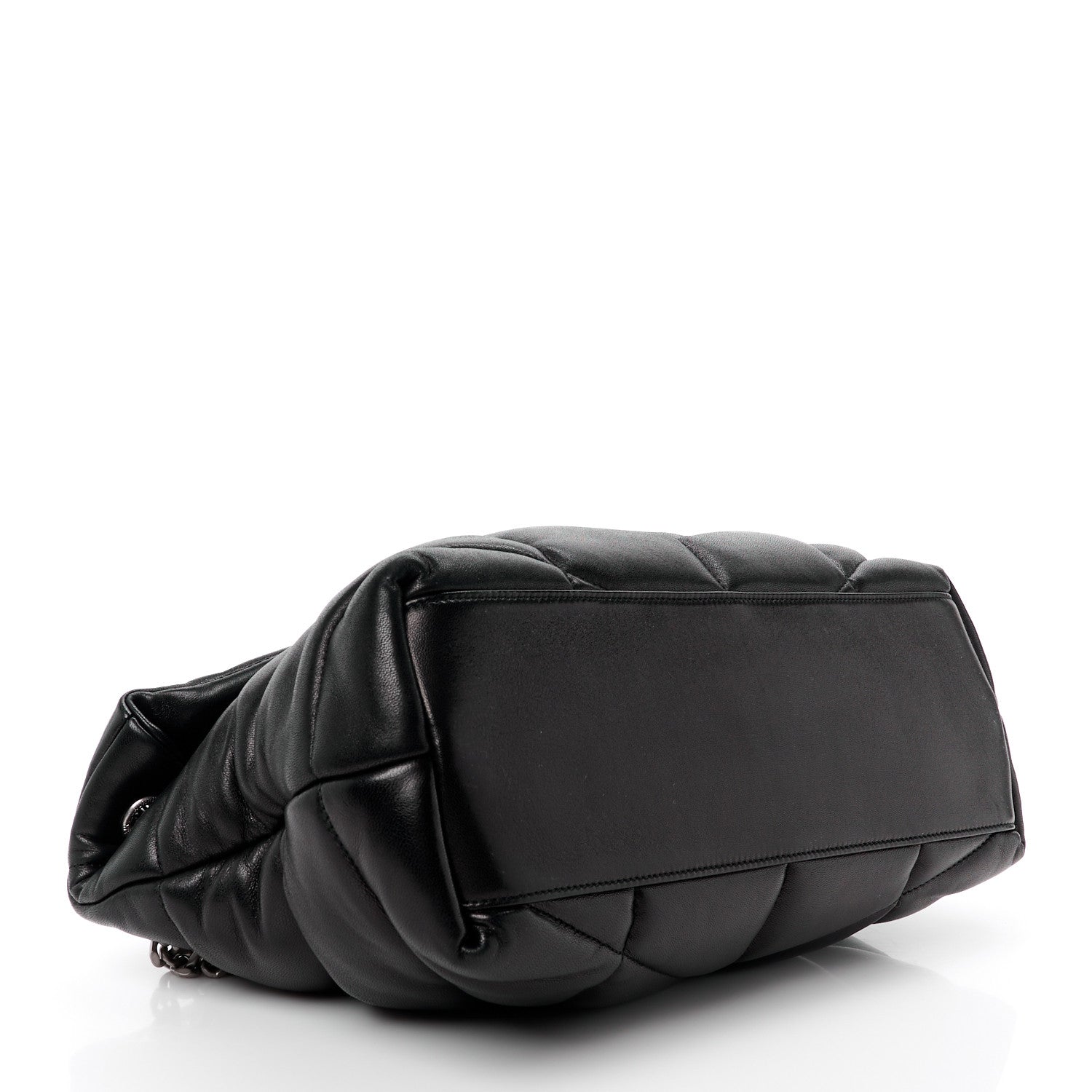 Saint Laurent Lambskin Quilted Medium Loulou Puffer Monogram Chain Satchel Black 4 of 11