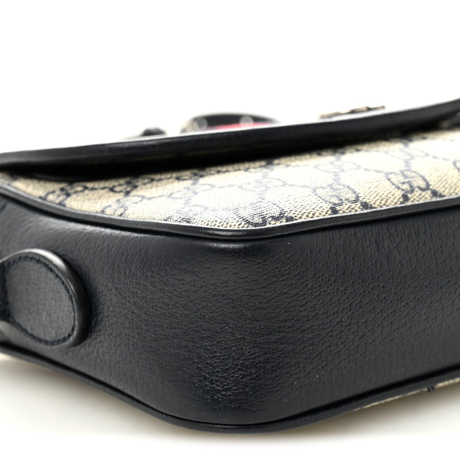 Gucci GG Supreme Monogram Textured Dollar Calfskin Web Studded
