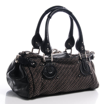 Chloe Leather Tweed Paddington Satchel Black 3 of 7