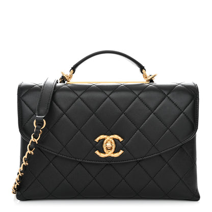 Chanel Lambskin Quilted Large Trendy Spirit Top Handle Bag Black 1 of 11