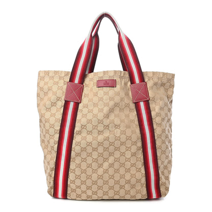 Gucci GG Monogram Medium Web Handle Vertical Tote Red 1 of 9