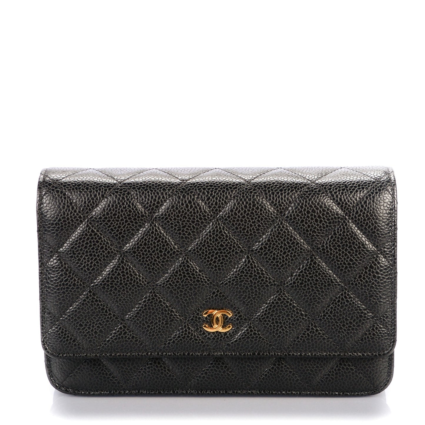Caviar Quilted Wallet On Chain WOC Black