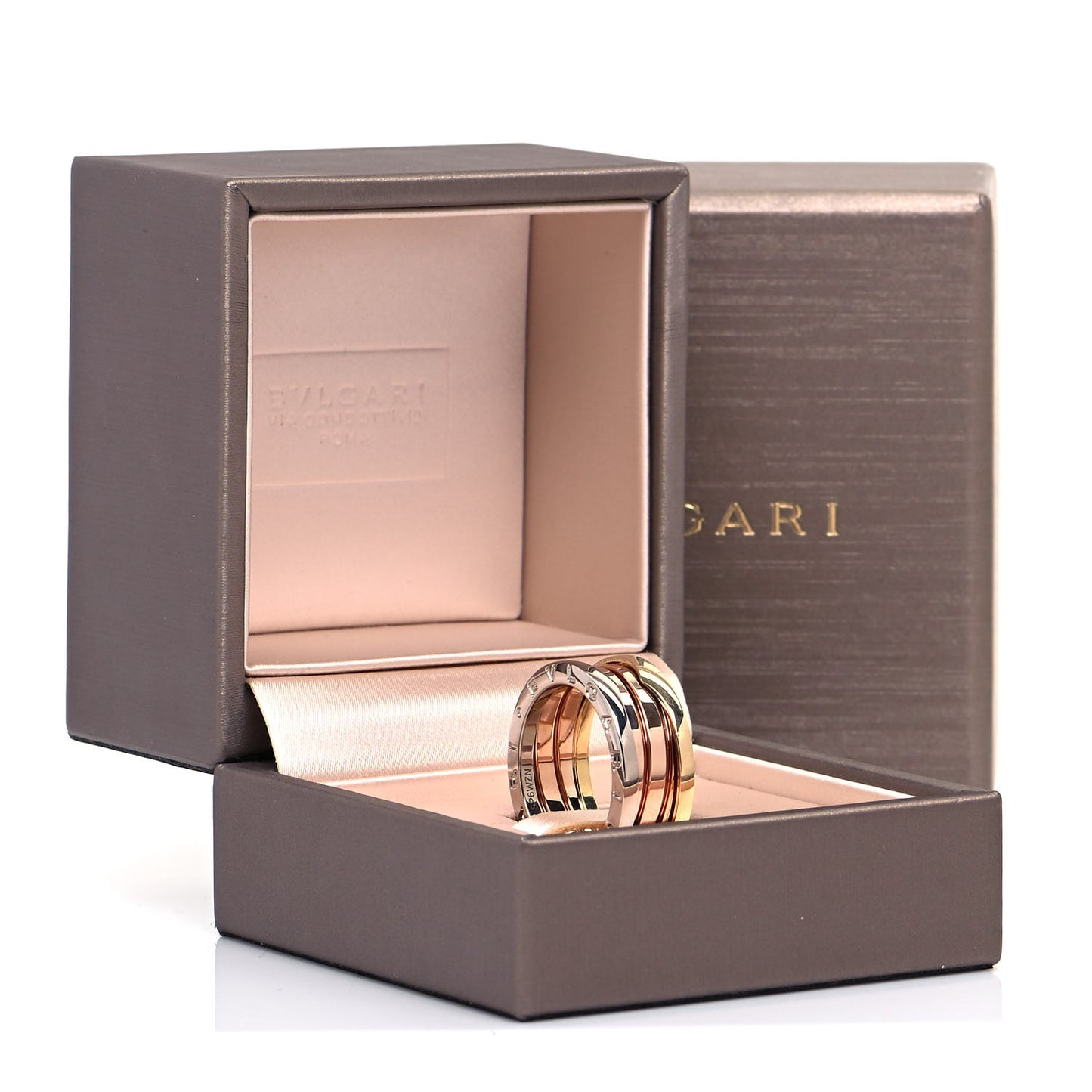 18K Rose White Yellow Gold B.Zero1 3 Band Ring 57 8