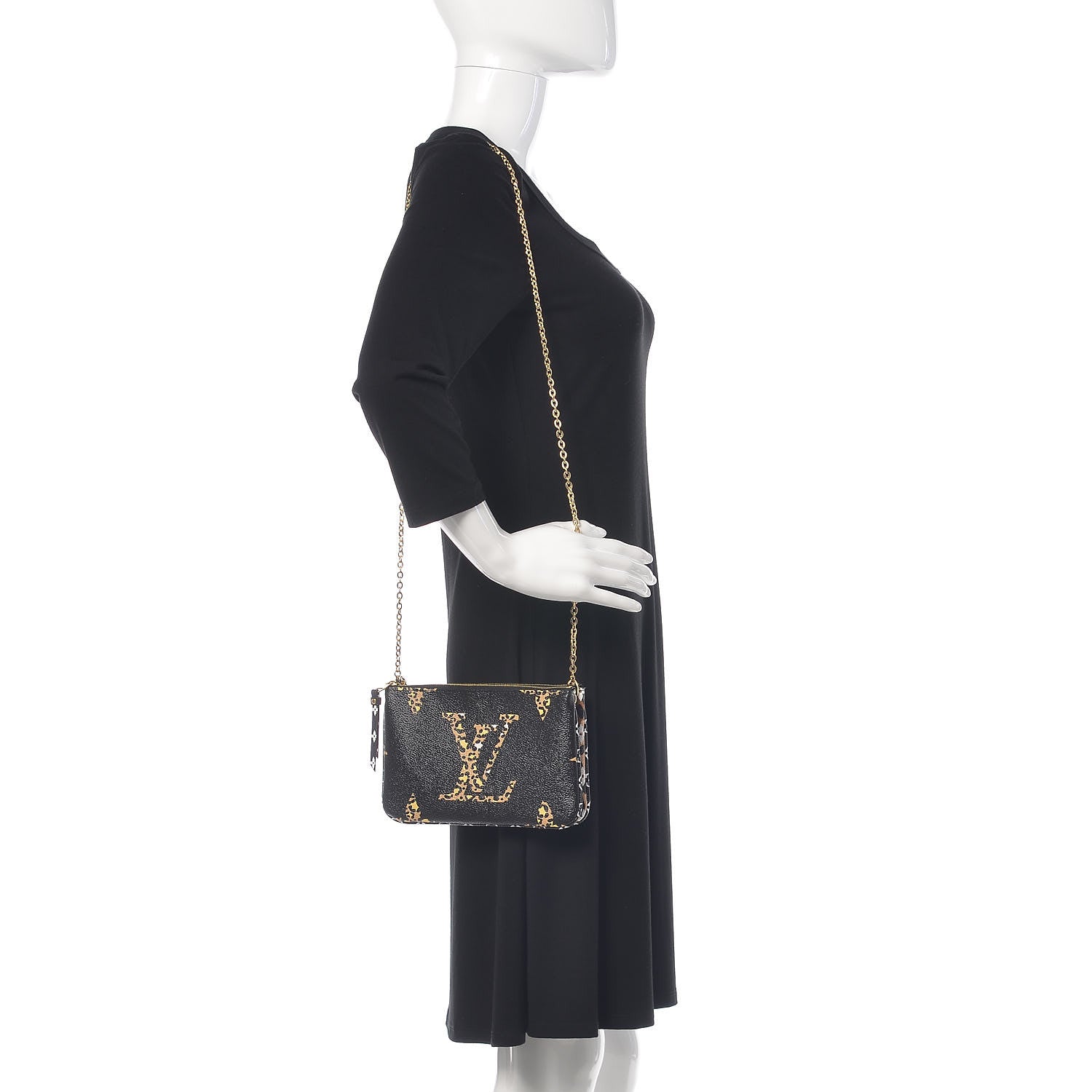 Louis Vuitton Monogram Giant Jungle Pochette Double Zip Black 2 of 10