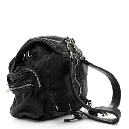 Alexander Wang Lambskin Marti Backpack Bag Washed Black Rhodium Hardware 3 of 17