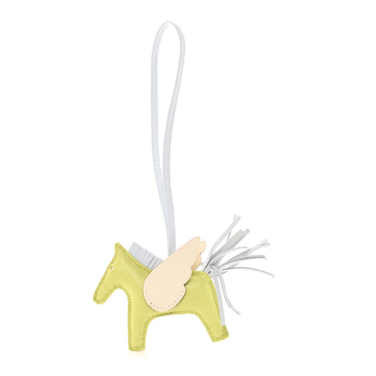 Hermes Milo Lambskin Grigri Rodeo Pegase Horse Bag Charm PM Jaune Bourgeon Bleu Brume Nata 1 of 5