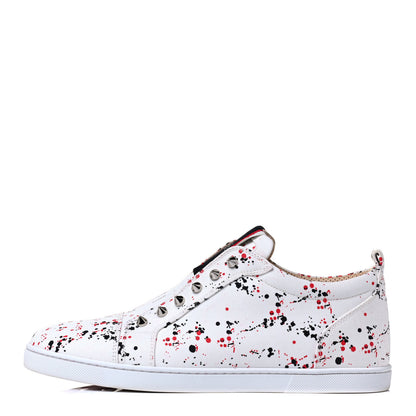 Christian Louboutin Toile Splash Mens F.A.V Fique A Vontade Flat Sneakers 41.5 White 1 of 8