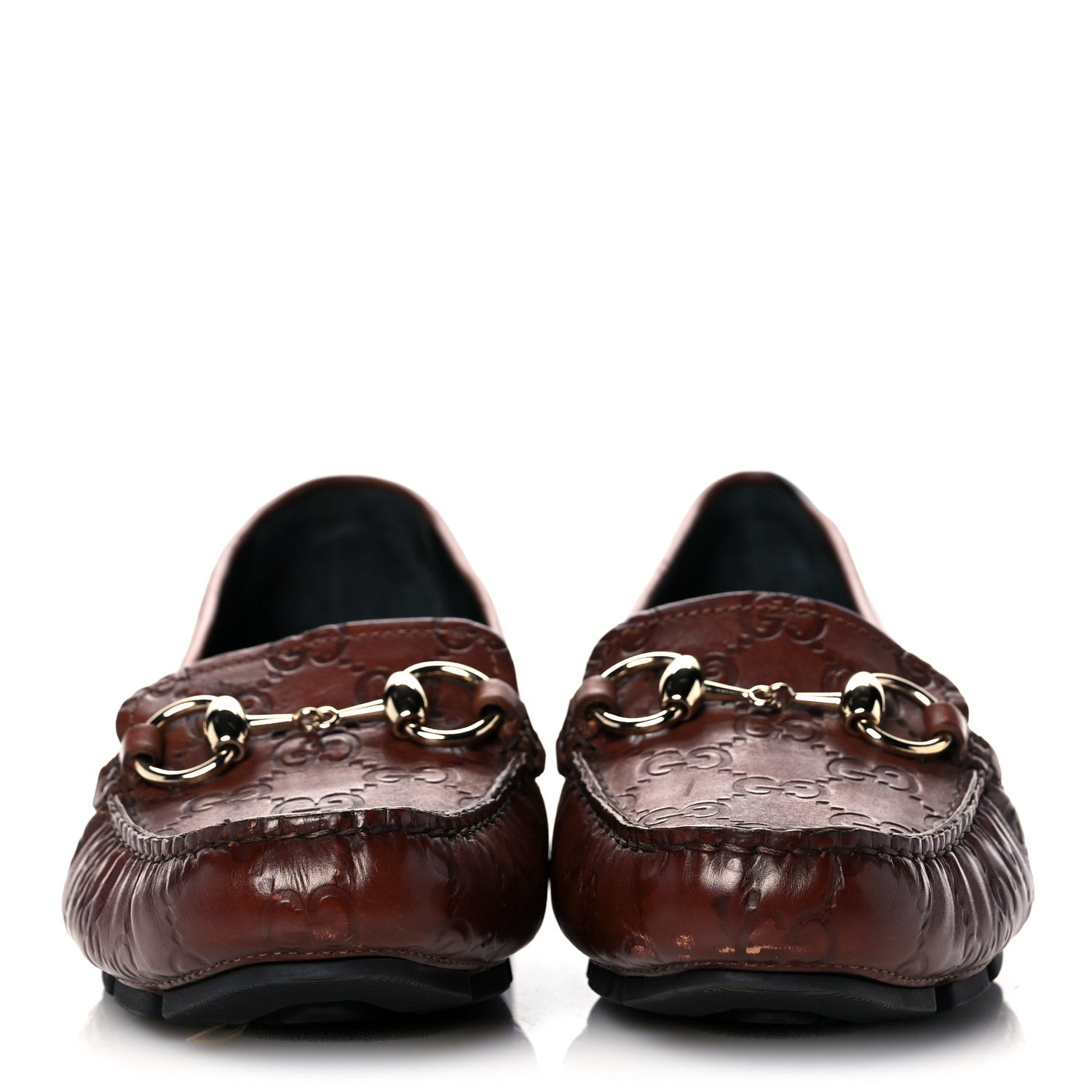 Gucci Calfskin Monogram Horsebit Guccissima Loafers 38.5 Brown 2 of 11
