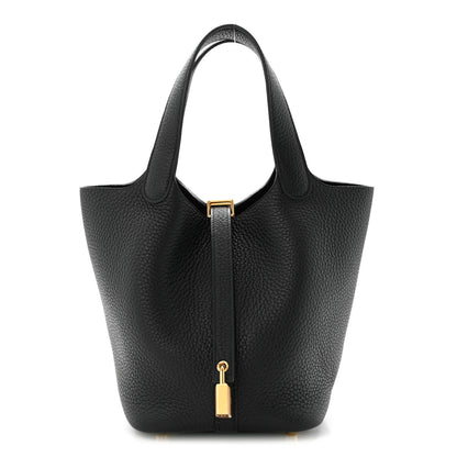 Hermes Taurillon Clemence Picotin Lock 18 PM Black 1 of 10
