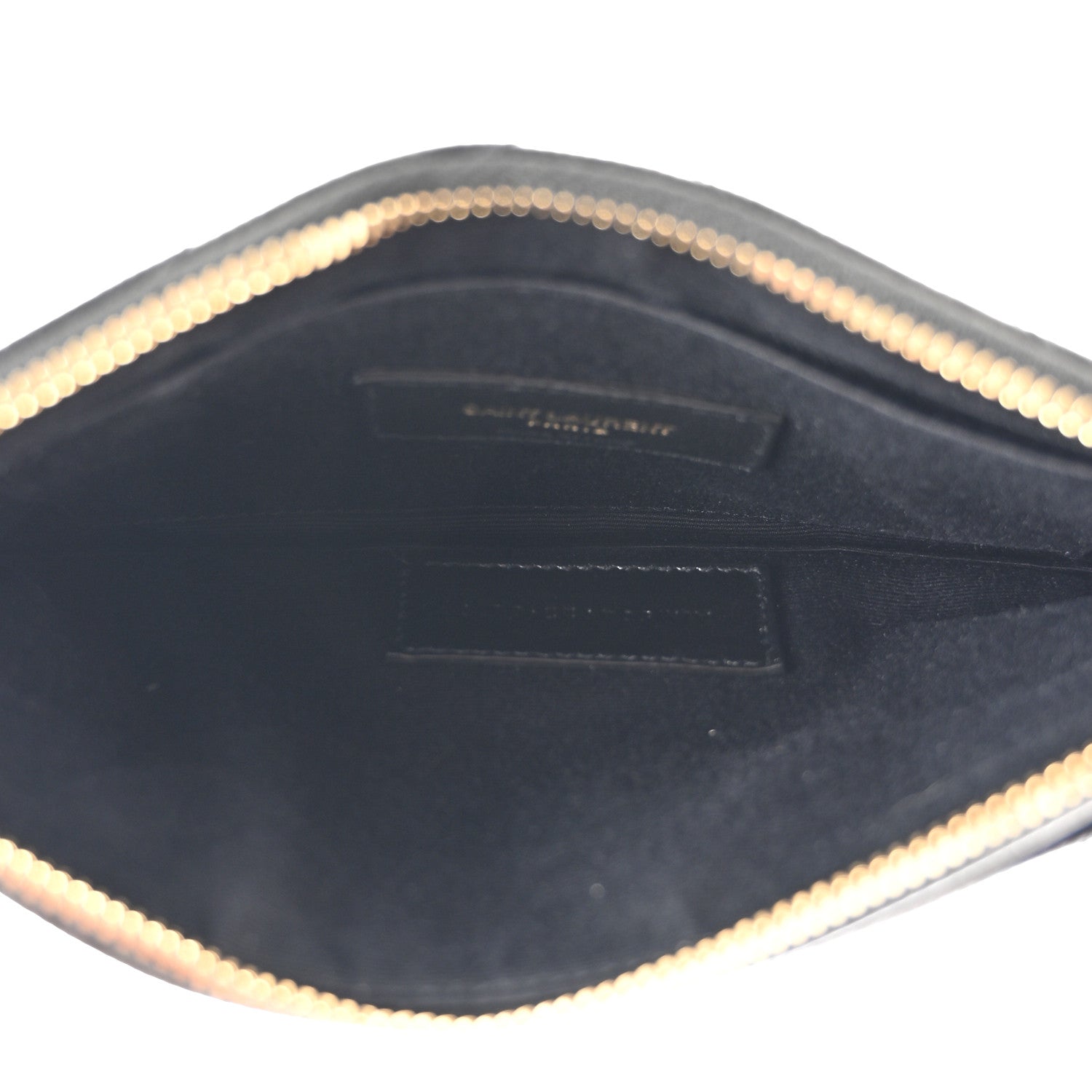 Saint Laurent Grain De Poudre Chevron Monogram Bill Pouch Black 5 of 8