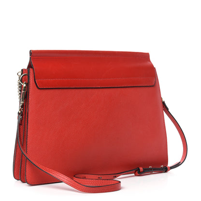Chloe Calfskin Suede Medium Faye Shoulder Bag Sepia Red 3 of 9