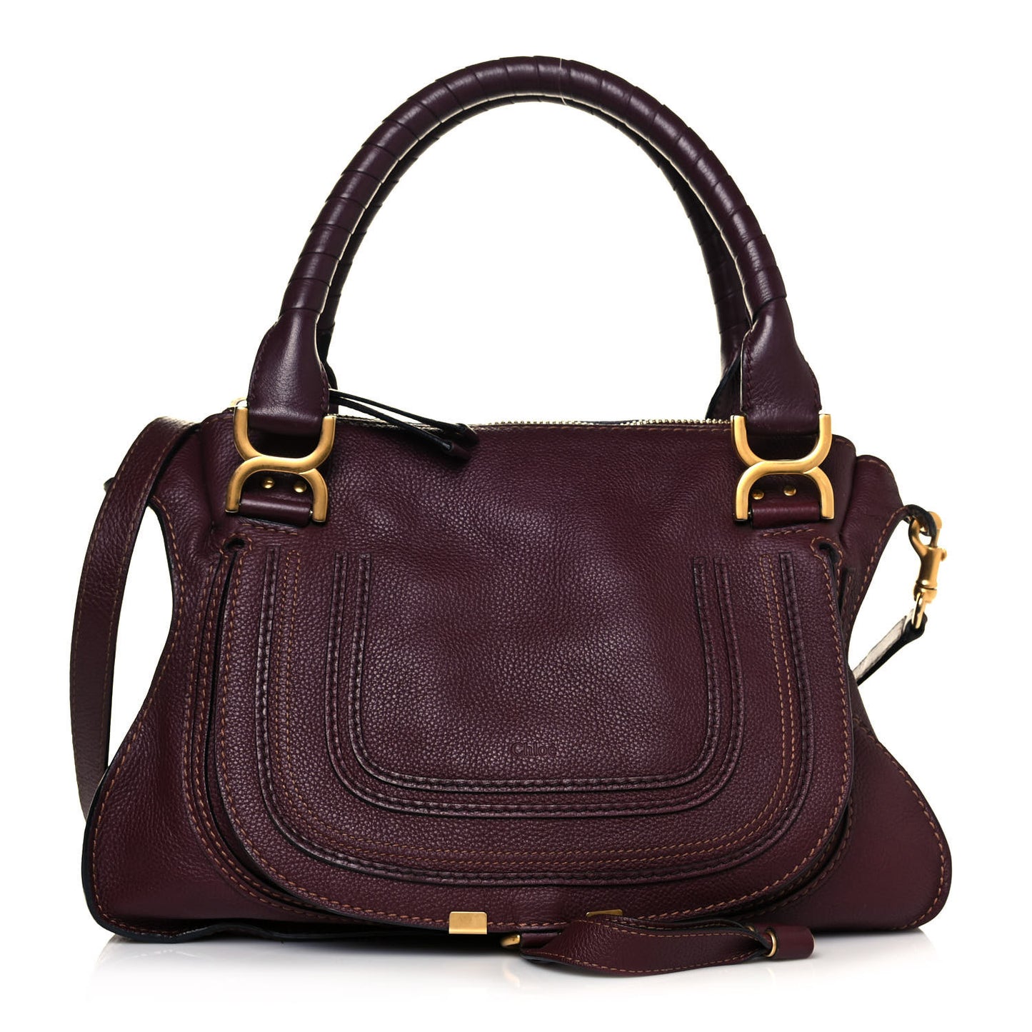 Calfskin Medium Marcie Satchel Dark Velvet