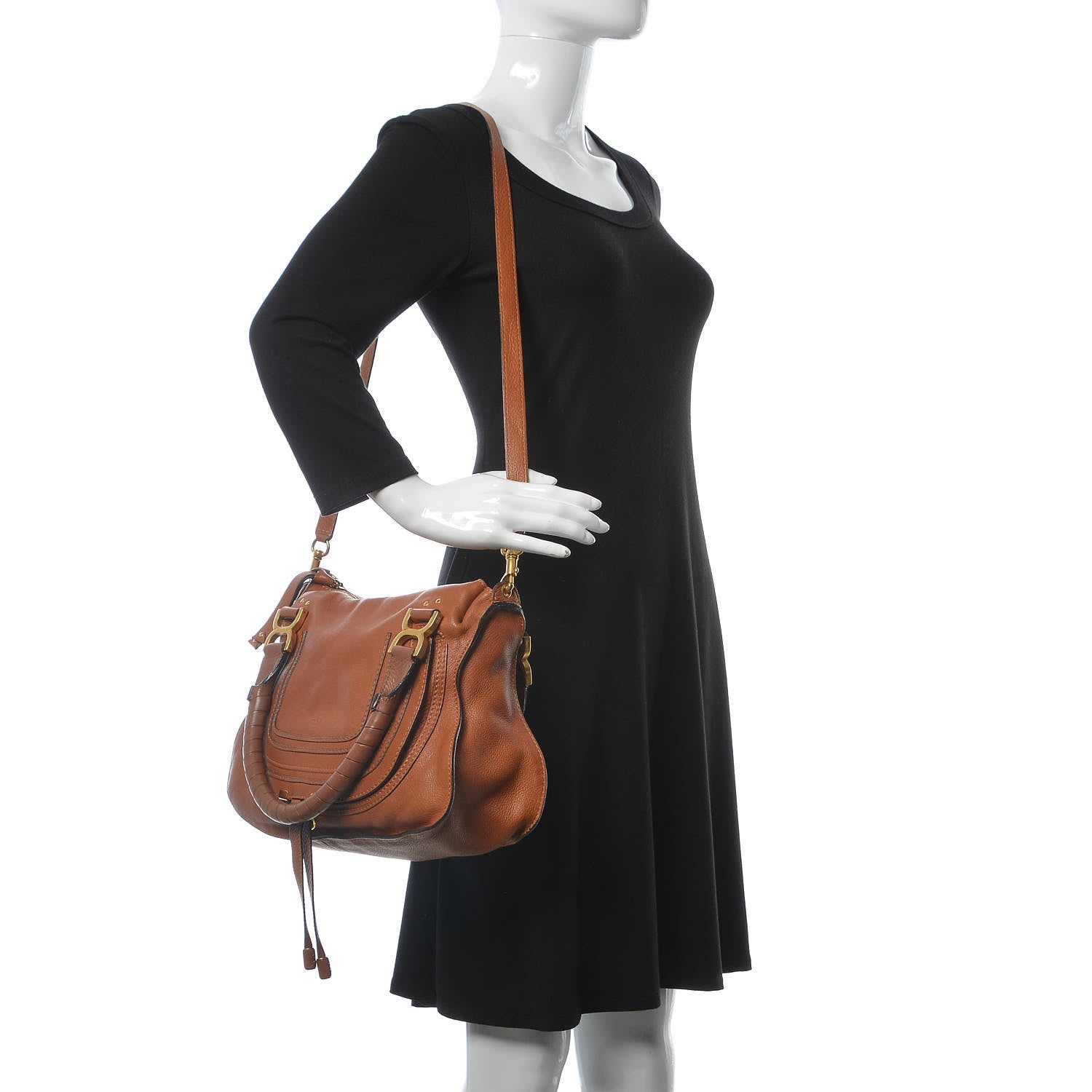 Chloe Calfskin Medium Marcie Satchel Tan 3 of 19
