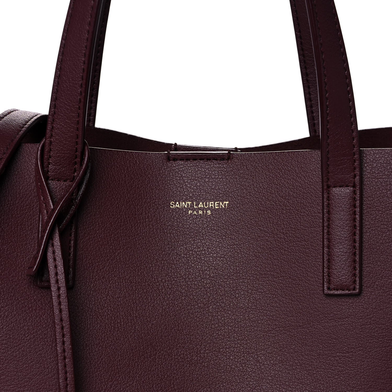 Saint Laurent Calfskin Toy Shopping Tote Dark Red 7 of 9