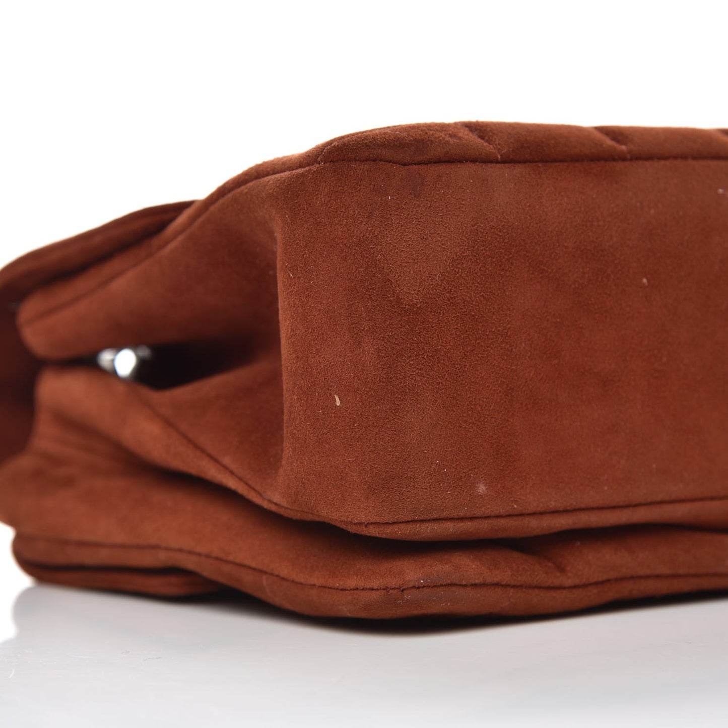 Suede Chocolate Bar Mademoiselle Flap Dark Orange