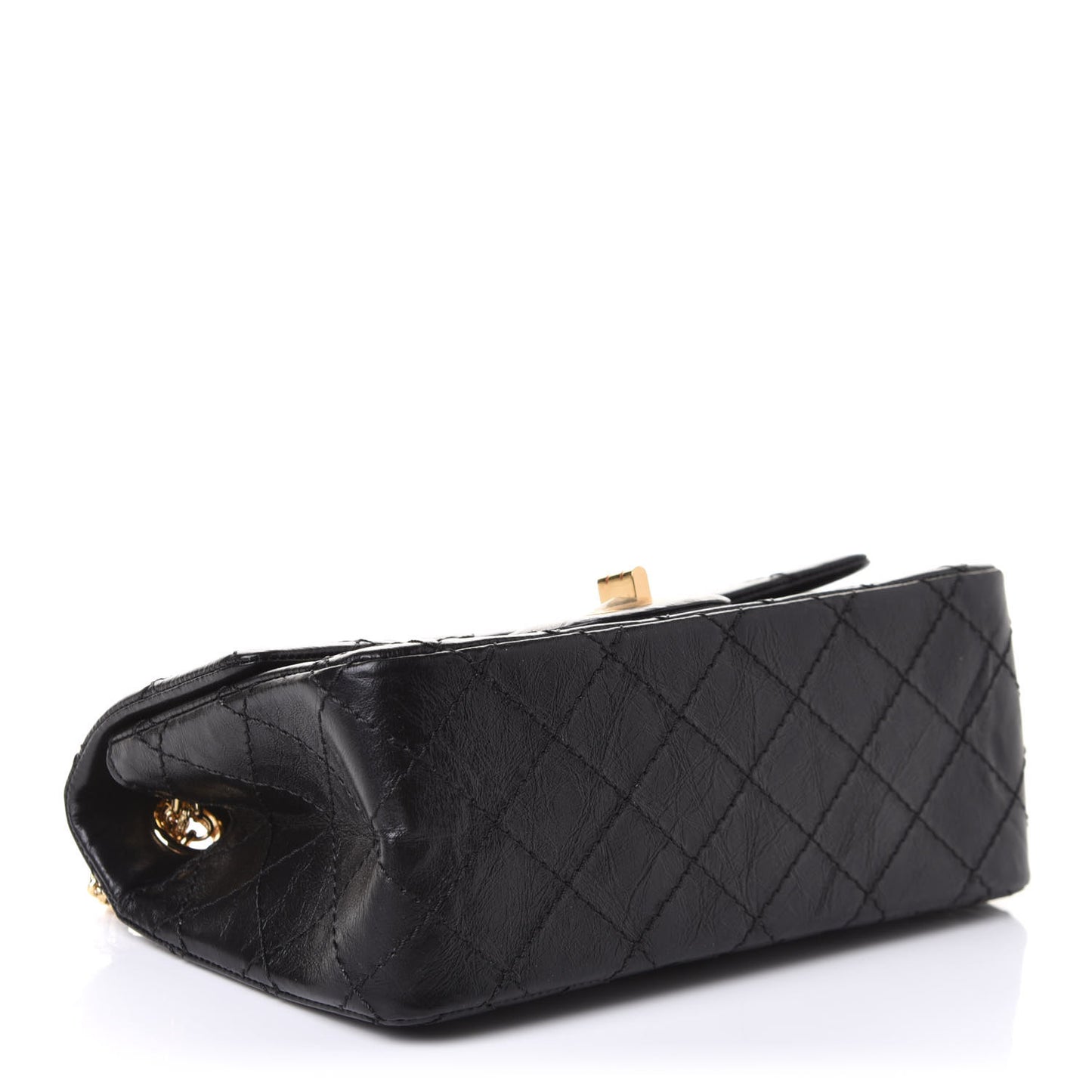 Aged Calfskin Quilted 2.55 Reissue Mini Flap Black