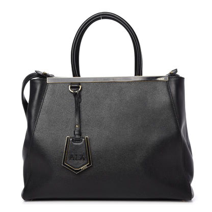 Fendi Vitello Elite Medium 2Jours Tote Black 1 of 11