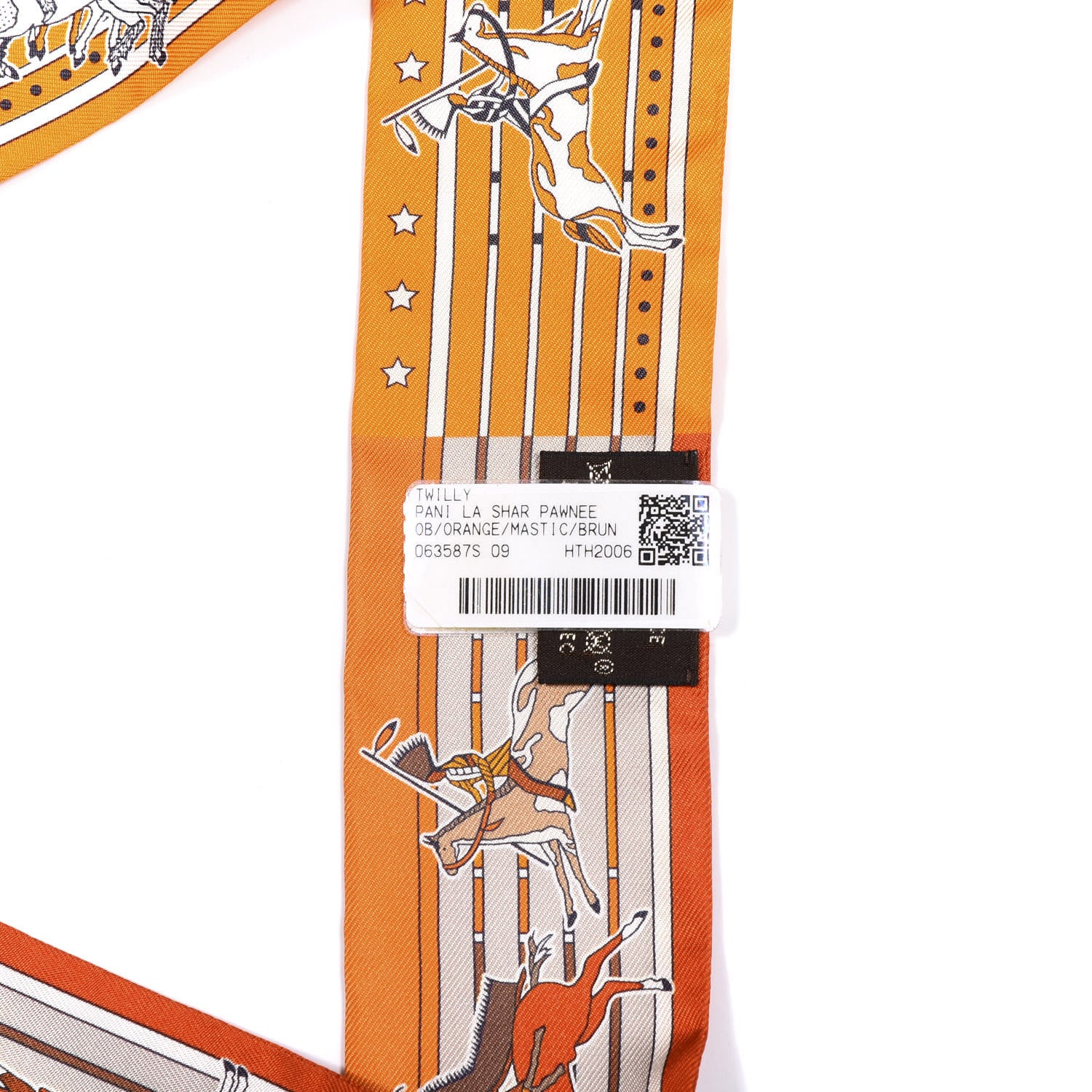 Hermes Silk Pani La Shar Pawnee Twilly Orange Mastic Brun 2 of 3