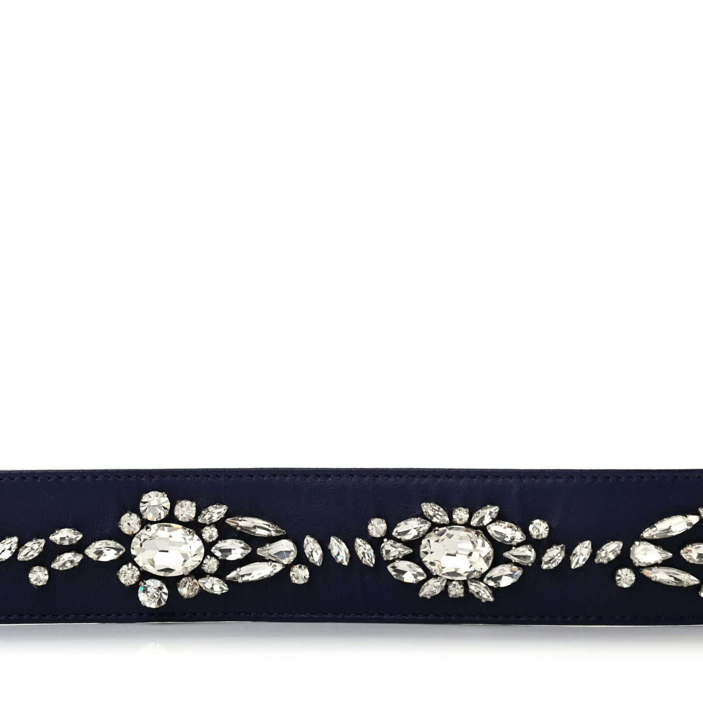 Lambskin Crystal Studded Shoulder Strap Blue