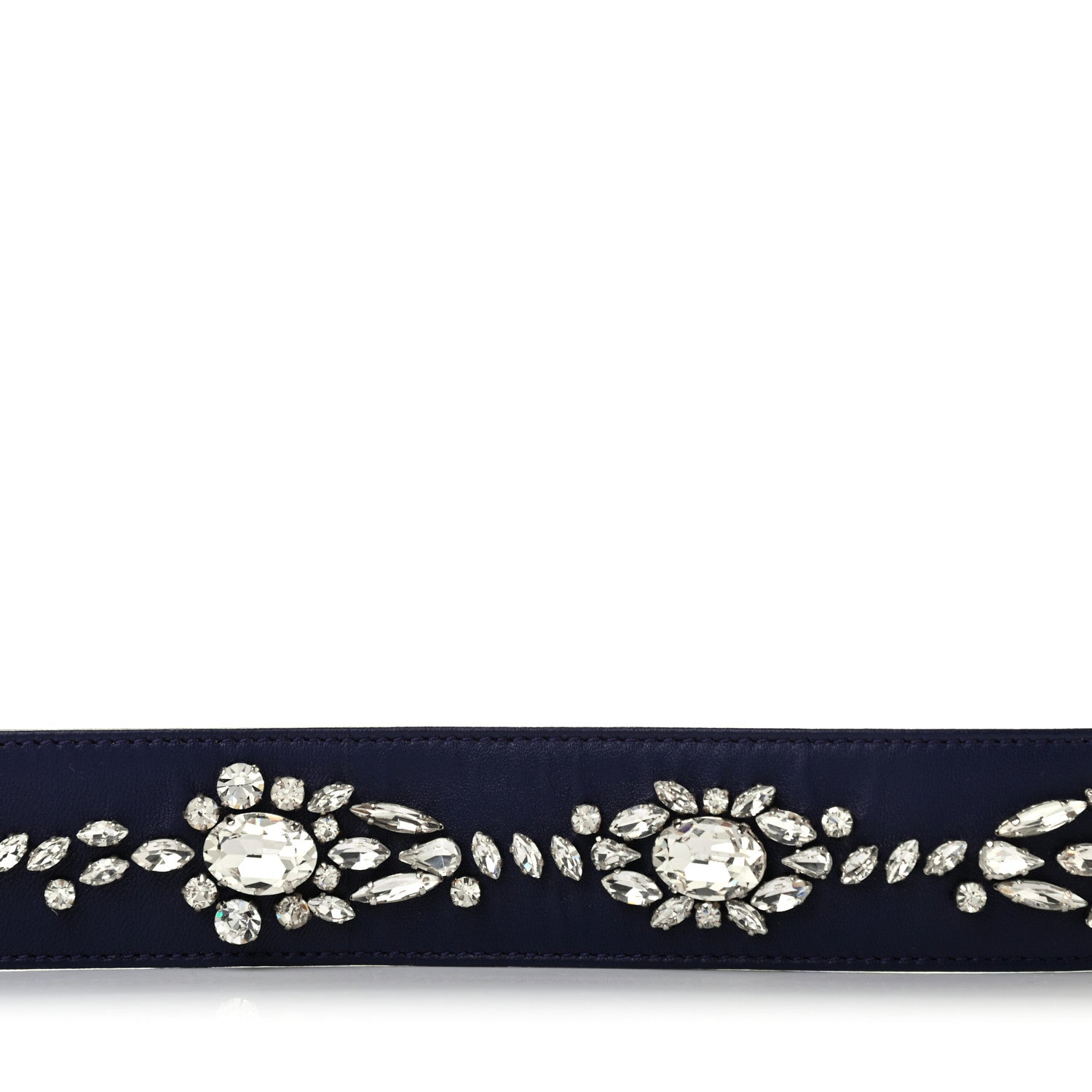 Christian Dior Lambskin Crystal Studded Shoulder Strap Blue 4 of 5