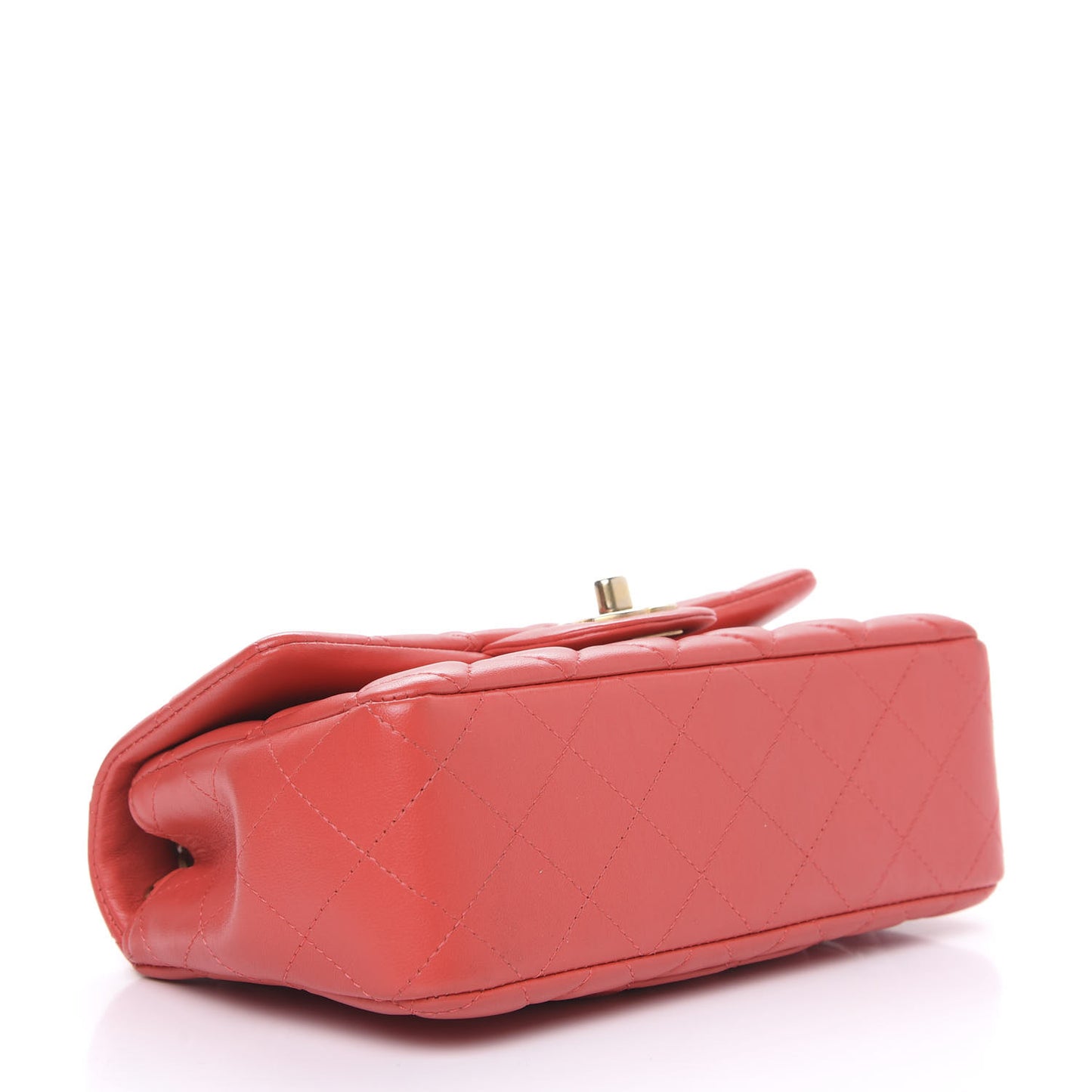 Lambskin Quilted Mini Rectangular Flap Red