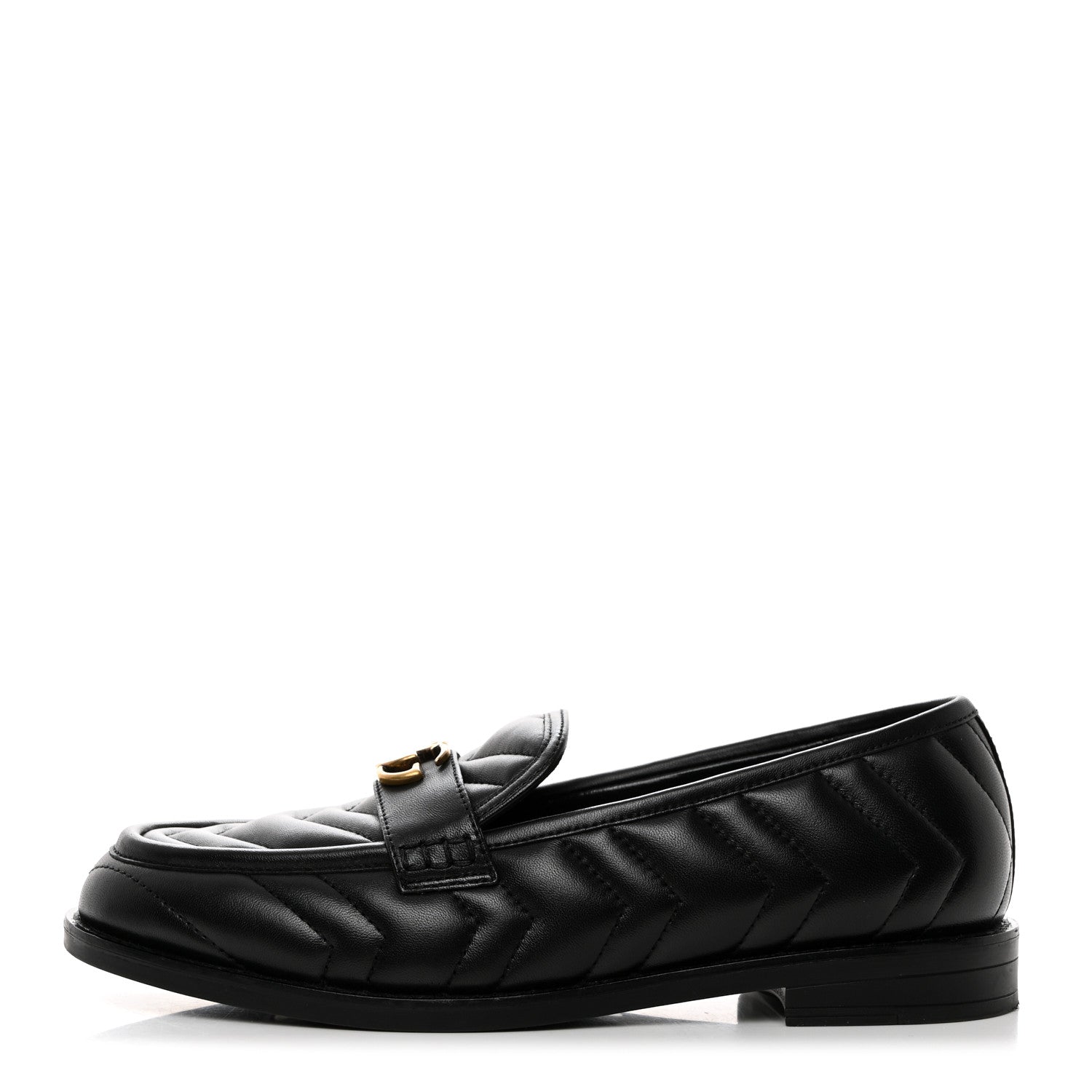 Gucci Nappa Matelasse Double G Marmont Loafers 38.5 Black 1 of 9