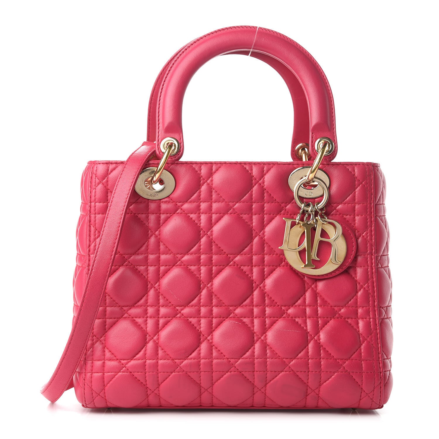 Christian Dior Lambskin Cannage Medium Lady Dior Pink 1 of 9