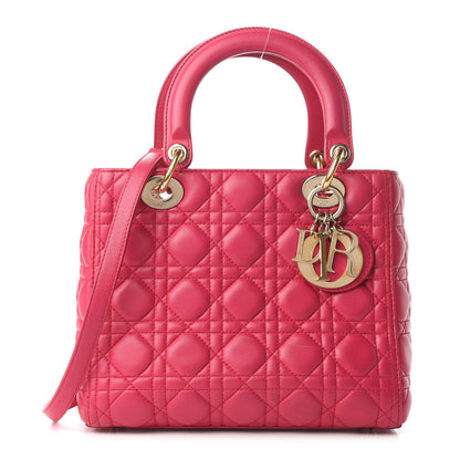 Christian Dior Lambskin Cannage Medium Lady Dior Pink 1 of 9