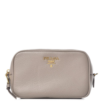 Prada Vitello Daino Cosmetic Pouch Argilla 1 of 9