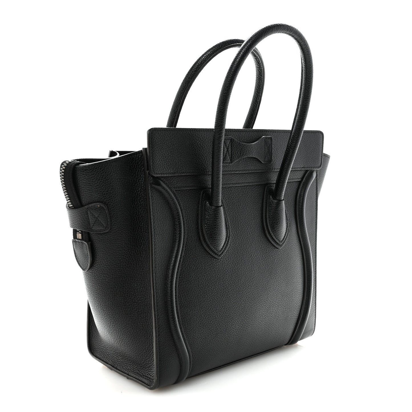 Drummed Calfskin Micro Luggage Black
