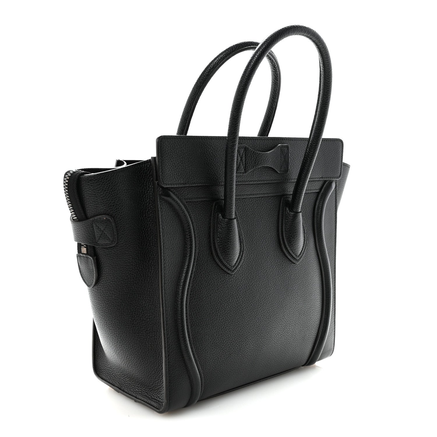 Celine Drummed Calfskin Micro Luggage Black 3 of 9