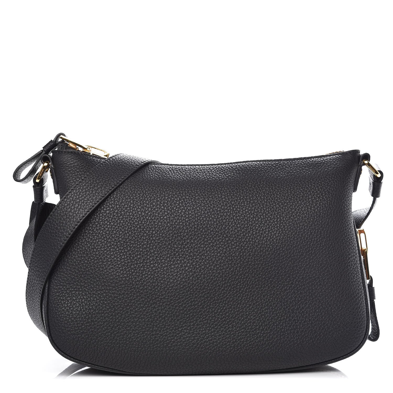 Tom Ford Pebbled Calfskin Medium Jennifer Simple Zip Black 1 of 9