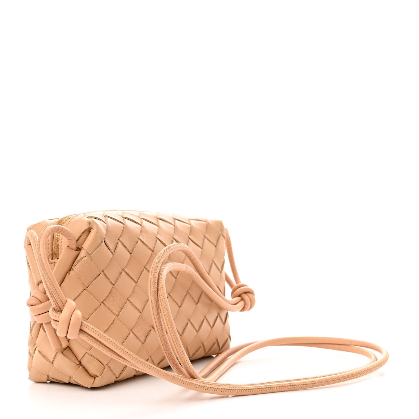 Nappa Intrecciato Mini Loop Camera Bag Almond