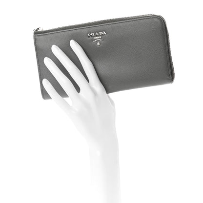 Prada Saffiano Metal Zip Around Wallet Marmo 2 of 7