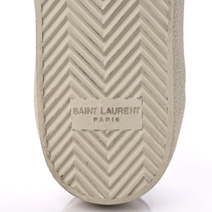 Saint Laurent Calfskin Embroidered Court Classic Sneakers 39 White Silver 6 of 12