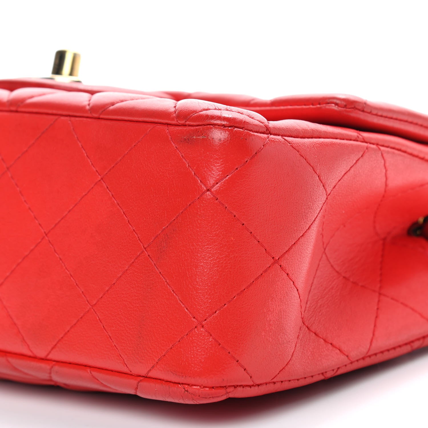 Chanel Lambskin Quilted Mini Rectangular Flap Red 15 of 15