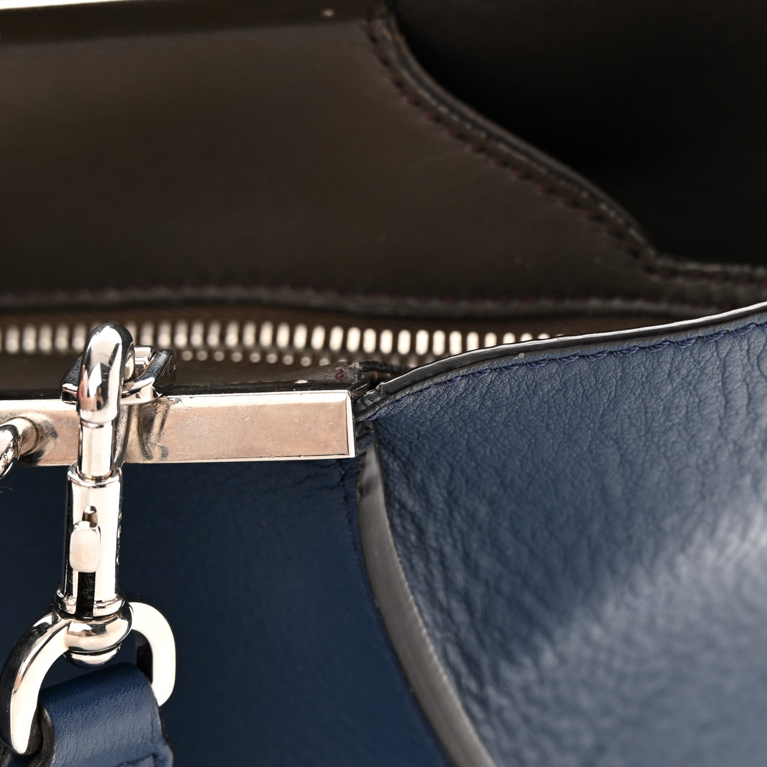 Fendi Vitello Dolce Shiny Nappa Petite 3Jours Tote Blue 16 of 21