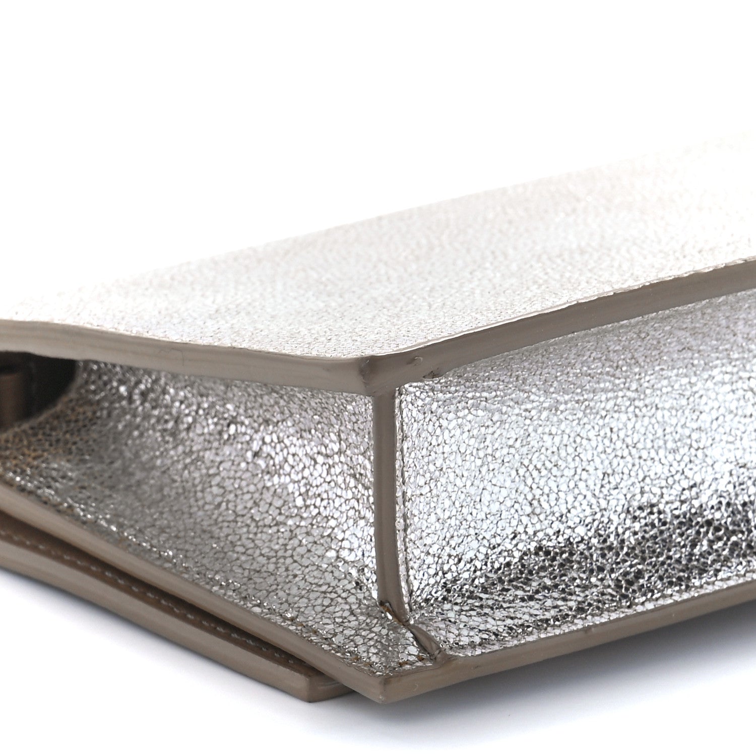 Jimmy Choo Metallic Calfskin Clutch With Chain Champagne 10 of 12