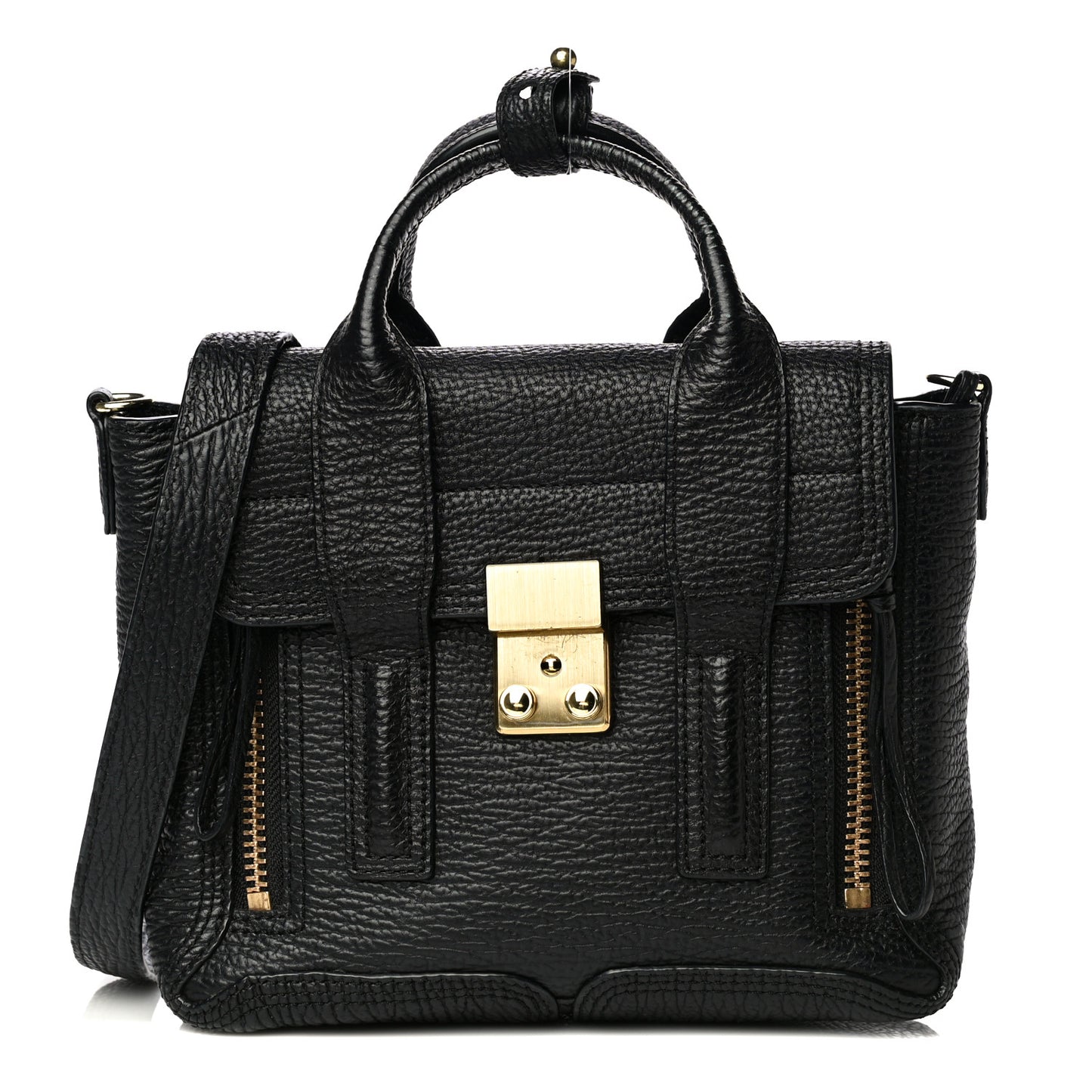 Textured Calfskin Mini Pashli Satchel Black