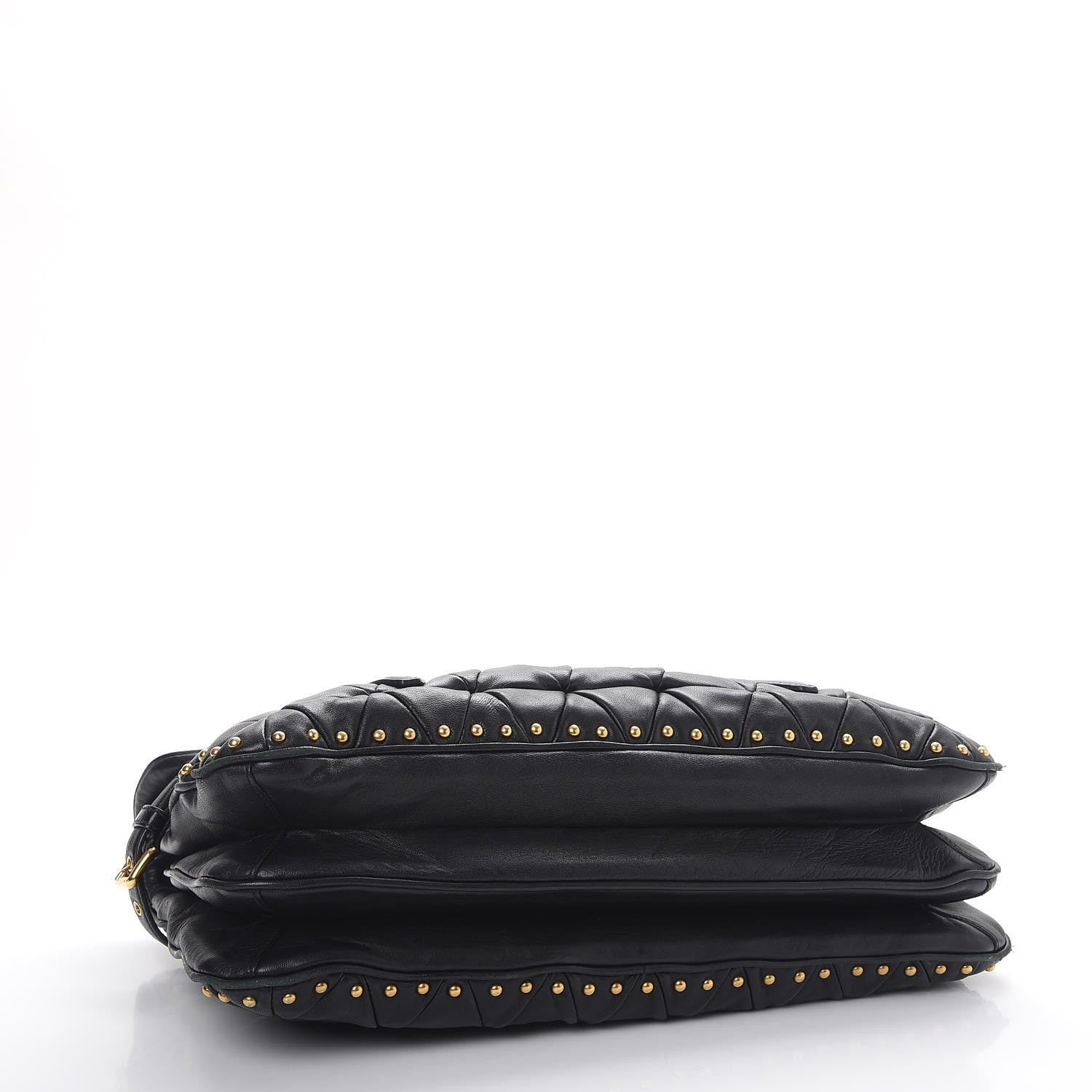 Miu Miu Nappa Quilted Studded Tote Bag Black 4 of 11