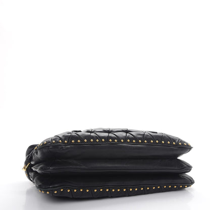 Miu Miu Nappa Quilted Studded Tote Bag Black 4 of 11
