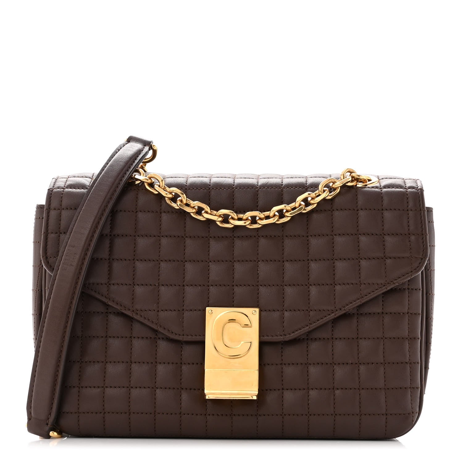 Celine Calfskin Quilted Medium C Bag Camel 1 of 10
