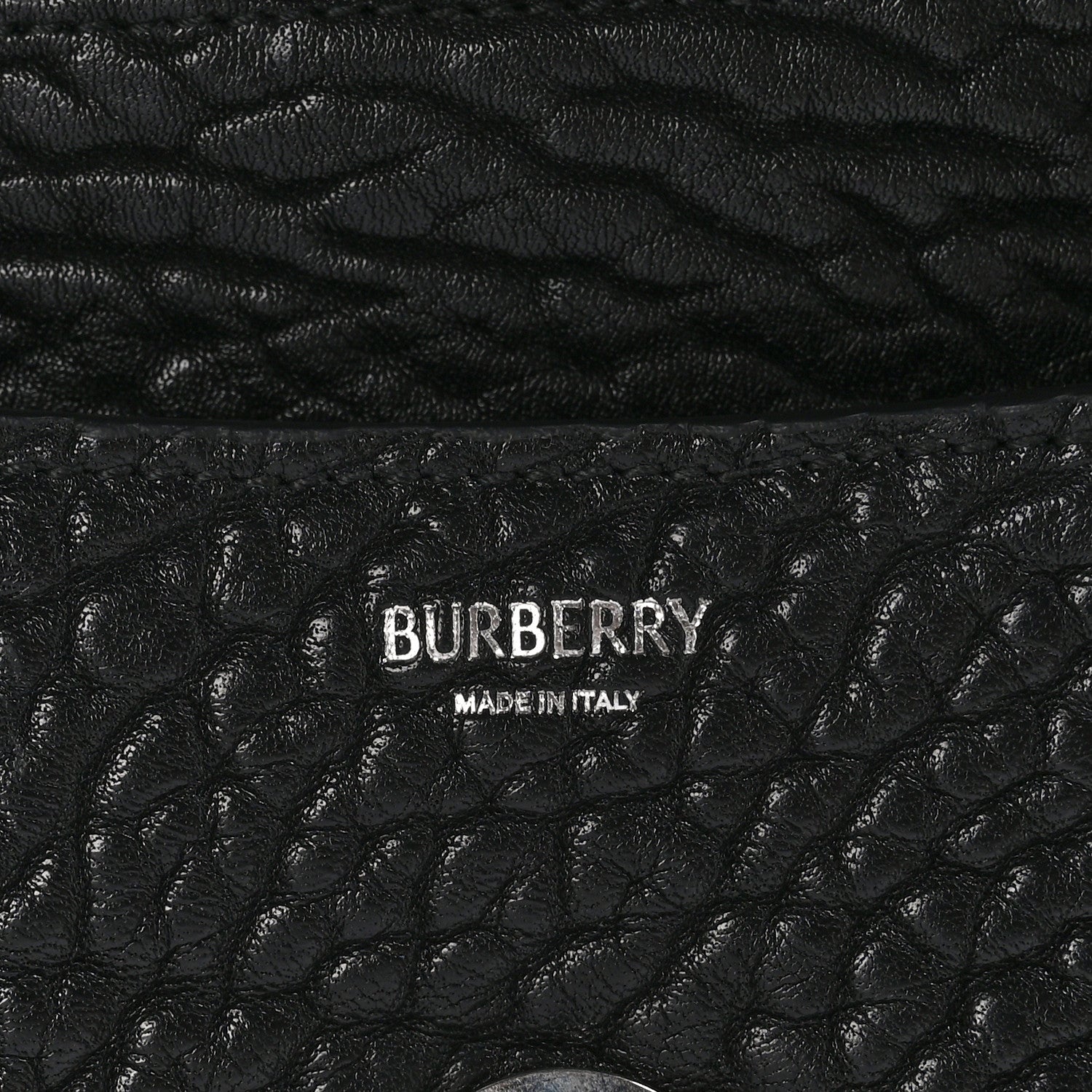 Burberry Grain Calfskin Chess Satchel Bag Black 6 of 9